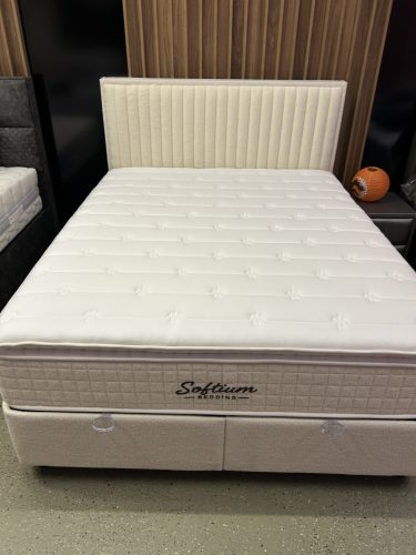 ARDEN buklé szövetes ágyneműtartós ágy SZETT matraccal 160*200