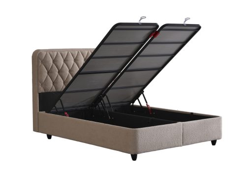 PRESTIGE buklé szövetes ágyneműtartós ágy SZETT matraccal 180*200