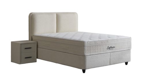 UNIQUE buklé szövetes ágyneműtartós ágy SZETT matraccal 160*200