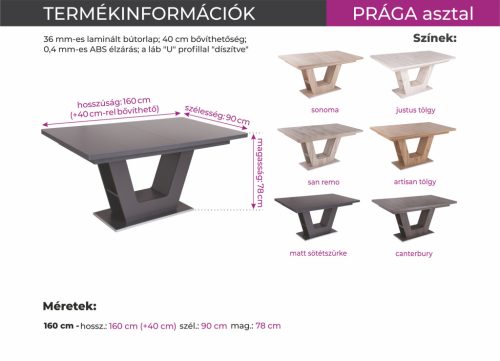 MELON szék PRÁGA asztallal étkezőgarnitúra