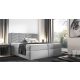 ST6 kárpitozott világosszürke boxpring ágy 180*200