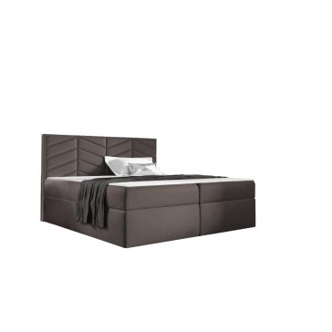 ST6 kárpitozott barna boxspring ágy 200*200