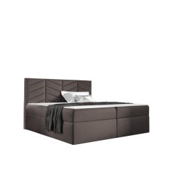 ST6 kárpitozott barna boxpring ágy 200*200