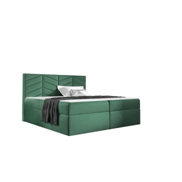 ST6 kárpitozott zöld boxspring ágy 140*200