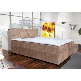 ARAMIS bézs kárpitozott boxspring ágy 180*200