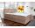 ARAMIS bézs kárpitozott boxspring ágy 180*200