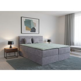 ARAMIS középszürke kárpitozott boxspring ágy 180*200