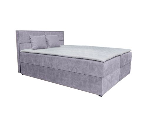 ARAMIS középszürke kárpitozott boxspring ágy 180*200