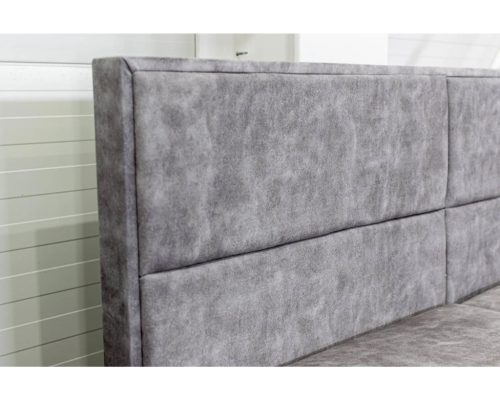 ARAMIS középszürke kárpitozott boxspring ágy 180*200