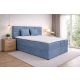 ARAMIS világoskék kárpitozott boxspring ágy 180*200