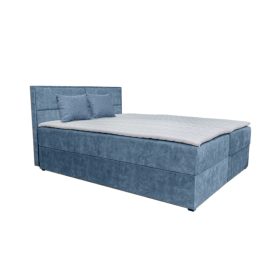 ARAMIS világoskék kárpitozott boxspring ágy 180*200