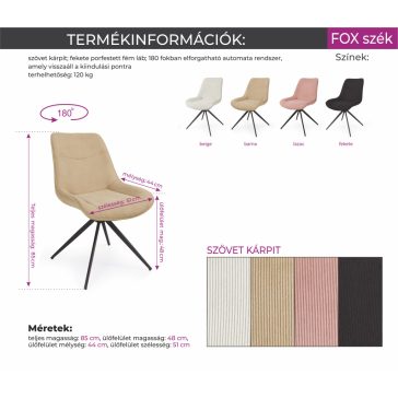   IMPERIAL karfás szék Dion lekerekített sarkú bővíthető asztallal