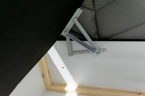 ST6 kárpitozott világosszürke boxpring ágy 140*200