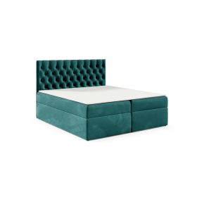 TYP 58 kárpitozott türkiz boxspring ágy 140*200