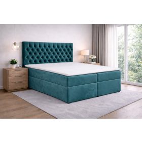 TYP 58 kárpitozott türkiz boxspring ágy 180*200