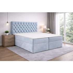 TYP 58 kárpitozott világoskék boxspring ágy 140*200