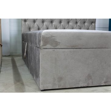 TYP 58 kárpitozott szürkés-bézses boxspring ágy 140*200
