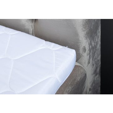 TYP 58 kárpitozott szürkés-bézses boxspring ágy 140*200