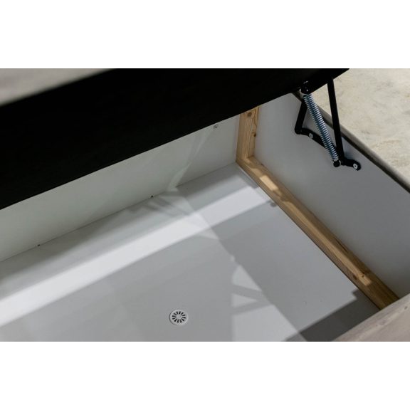 TYP 58 kárpitozott szürkés-bézses boxspring ágy 140*200
