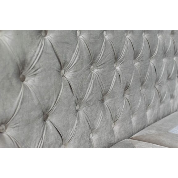TYP 58 kárpitozott szürkés-bézses boxspring ágy 140*200