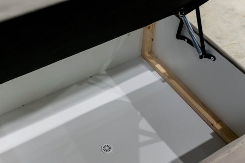 TYP 58 kárpitozott sötétkék  boxspring ágy 160*200