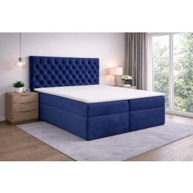 TYP 58 kárpitozott sötétkék  boxspring ágy 140*200