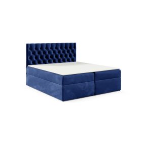 TYP 58 kárpitozott sötétkék  boxspring ágy 140*200