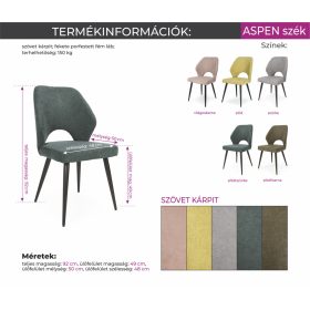 Anita étkezőasztal Aspen  székkel  - étkezőgarnitúra