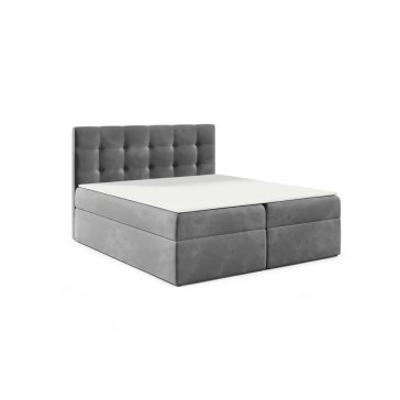 TYP 50  sötétszürke kárpitozott   boxspring ágy 140*200