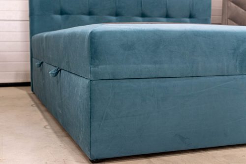 TYP 50  azúrkék kárpitozott boxspring ágy 160*200