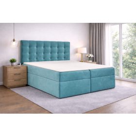 TYP 50  azúrkék kárpitozott boxspring ágy 180*200