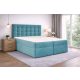 TYP 50  azúrkék kárpitozott boxspring ágy 180*200
