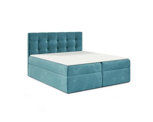 TYP 50  azúrkék kárpitozott boxspring ágy 180*200