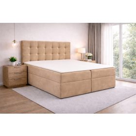 TYP 50  bézs kárpitozott  boxspring ágy 140*200