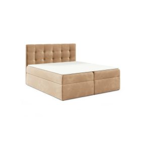 TYP 50  bézs kárpitozott  boxspring ágy 140*200