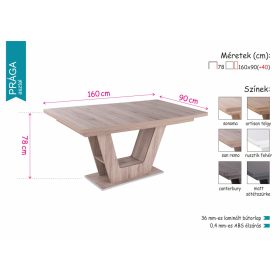   Prága étkezőasztal Berta Lux székkel  - étkezőgarnitúra