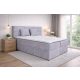 ATOS középszürke kárpitozott boxspring ágy 180*200