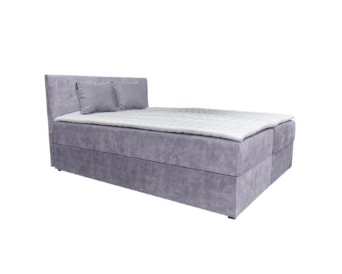 ATOS középszürke kárpitozott boxspring ágy 180*200