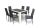 Alina bianco-néro étkezőasztal Geri szürke székkel - étkezőgarnitúra