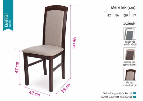 BARBI klasszikus magas támlás sonoma szék