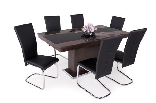 Flóra Plusz epoxy étkezőasztal Paulo székkel - étkezőgarnitúra