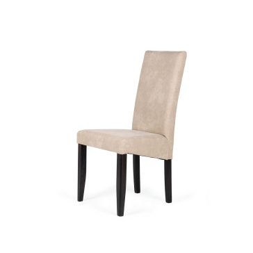 BERTA Elegant wenge-beige szék velúr hatású kárpittal