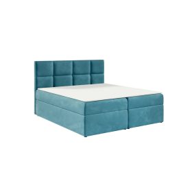 TYP 57 azúrkék kárpitozott  boxspring ágy 140*200