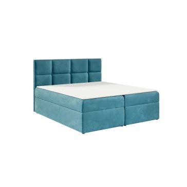 TYP 57 azúrkék kárpitozott  boxspring ágy 140*200