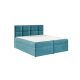 TYP 57 azúrkék kárpitozott  boxspring ágy 180*200