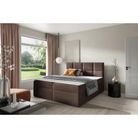 TYP 57 sötétbarna kárpitozott boxspring ágy 180*200