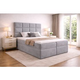 TYP 57 szürke kárpitozott boxspring ágy 140*200