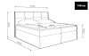 TYP 57 szürke kárpitozott boxspring ágy 140*200