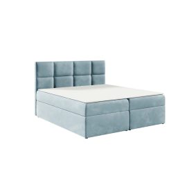 TYP 57 világoskék kárpitozott boxspring ágy 140*200