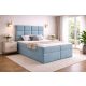 TYP 57 világoskék kárpitozott boxspring ágy 140*200